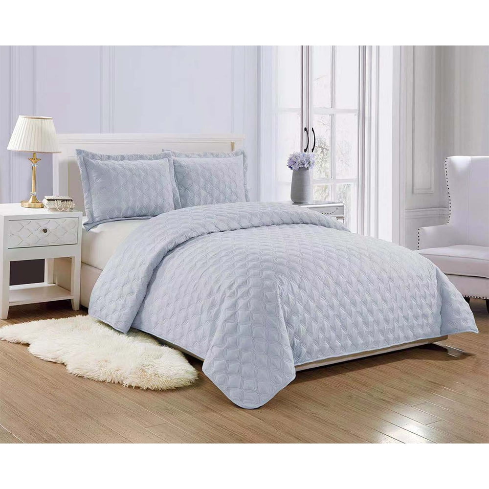 Details about   3 Pc Watercolor 100% Cotton Quilt Set Quilted Bedspread Coverlet Shams Multi 