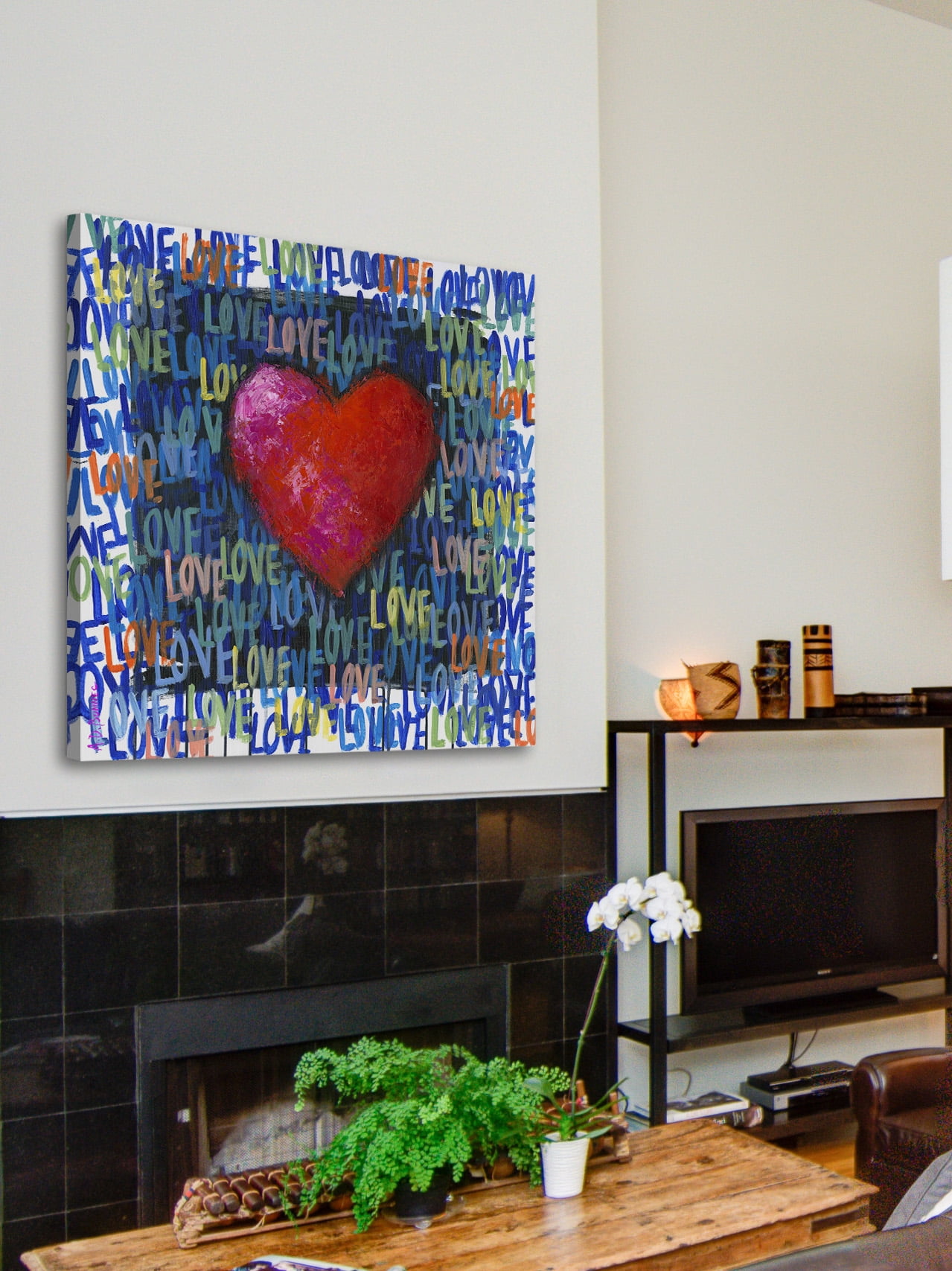 "Blue Love" Painting Print on Wrapped Canvas