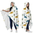 thumbnail image 2 of Wearable Blanket,White Dinosaurs Cacti ROAR Pattern Hooded Wearable Flannel Blanket for Adults & Teens,Winter Poncho Shawl Wrap Cape Cozy Anti-Pill,60"x80", 2 of 5