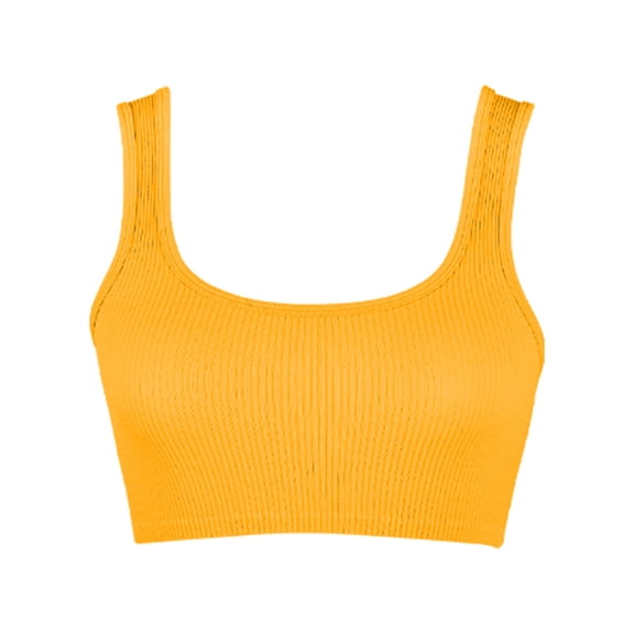 Womens Crop Tank Tops Basic Ribbed Sleeveless Scoop Neck Tees Quick Dry Casual Cami Tops