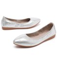 thumbnail image 4 of DADAWEN Women’s Pointed Toe Ballet Flats Slip on Casual Flats Walking Ballerina Shoes Silver 6.5US, 4 of 7