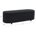 thumbnail image 3 of SAFAVIEH Couture Jaymie Solid Boucle Modern Bench with Storage, Black/Black, 3 of 6