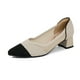 thumbnail image 2 of Zapatos de mujer individuales de punto con punta puntiaguda y tacón alto grueso para mujer, 2 of 5