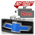 thumbnail image 2 of 2Pcs 5"x10" Chevy Emblem Bowtie 3D Matte Sky Blue Carbon Fiber Vinyl Wrap Sticker Decal Film Sheet, 2 of 8