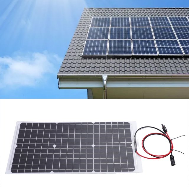 Semi Flexible Solar Panel, Solar Panel 18V 30W Multifunctional Practical for Home