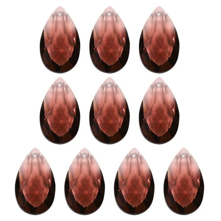 

Uxcell K9 Crystal Pendants Teardrop Beads 10 Pack 38mm Chandelier Prisms Parts Hanging Beads DIY Lamp Dark Brown