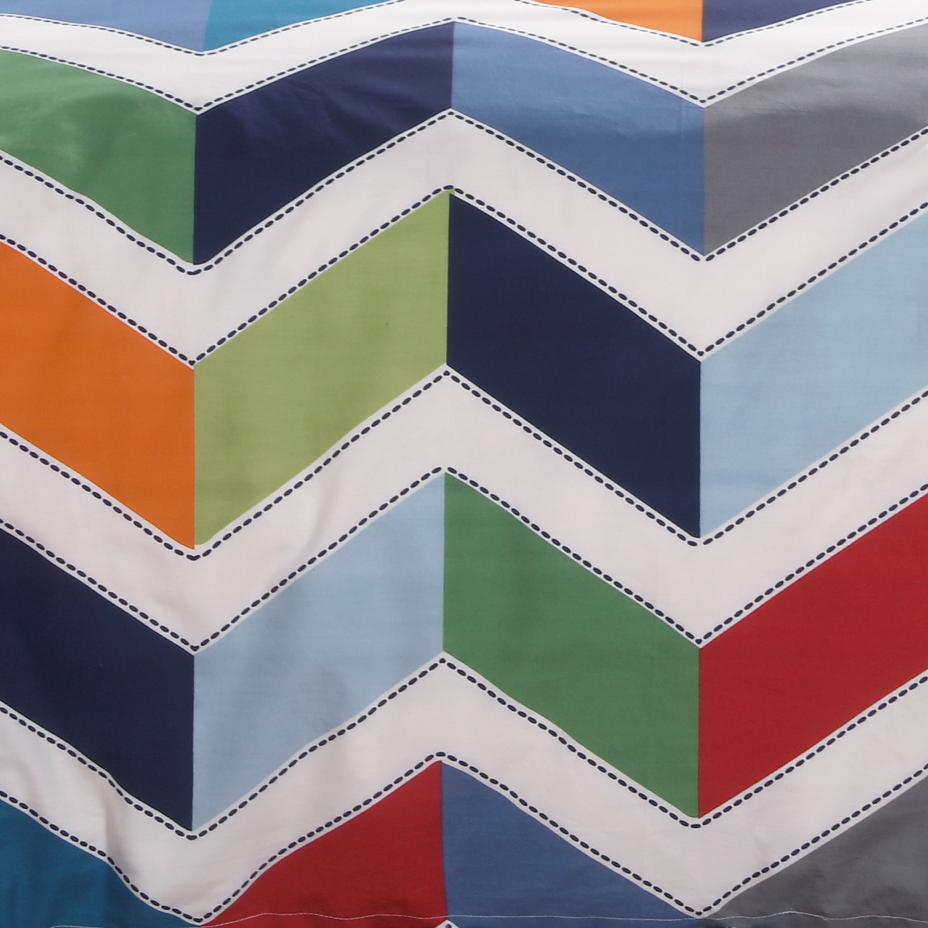 Levtex Home - Dominik Quilt Set - Twin Quilt + One Standard Pillow Sham - Chevron Pattern - Multicolor - Quilt Size (66x86in.) and Pillow Sham Size (26x20in.) - Reversible - Cotton Fabric