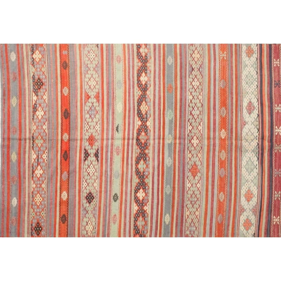 Ahgly Company Indoor Rectangle Contemporary Orange Southwestern Area Rugs, 5' x 7'