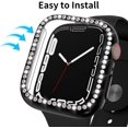 thumbnail image 2 of Case Compatible with Apple Watch Series 7 45mm, Hard PC Bling Rhinestone Plating Watch Cover Full Edge Bumper Frame (Without Screen Protector) for iWatch Series 7, Black, 1 Pc, 2 of 5