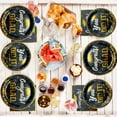 thumbnail image 2 of 201PCS Graduation Party Tableware Set for 25 Guests, Class of 2026 Disposable Graduation Decorations with Plates, Cups, Napkins, Tablecloth & Cutlery, Black Gold Grad Party Supplies, 2 of 7