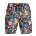 thumbnail image 1 of PMUYBHF Male White Jeans Mens Ripped Men's Beach Pants Short Cargo Pants Solid Stitching Pocket Pull Rope Shorts Fashion Hop Style Loose Pants Short, 1 of 3