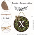 thumbnail image 2 of Monogram Initial X Last Name Sign, Round Initial Sign, Wedding Sign, Wedding Gift, Farmhouse Name Sign, Olive Leaf Wreath Sign, Family Name Sign for Front Door Porch Wall Decor 11X11 Inches, 2 of 5