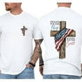 thumbnail image 4 of Unisex Patriotic Christian T-Shirt, “Stand For The Flag Kneel For The Cross” Double-Sided Graphic Tee, Cotton Casual Shirt, Sizes S–5XL, 4 of 7