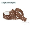 thumbnail image 2 of Uxcell Grosgrain Ribbons 5 Yards 3/2" Brown with White Dots Ribbon Bow, 2 of 7