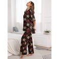 thumbnail image 3 of MINTREUS Lounge Sets for Women Knit Short Sleeve Tops and Long Pants Soft Comfy Pajamas Set Oversized 2 Piece Outfits S-2X, 3 of 8
