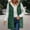 Green, variant on Edvintorg Women's Winter Waistcoat Casual Loose Fashion Color Pocket Zippered Plush Waistcoat Tops Reversible Long Cotton Coats