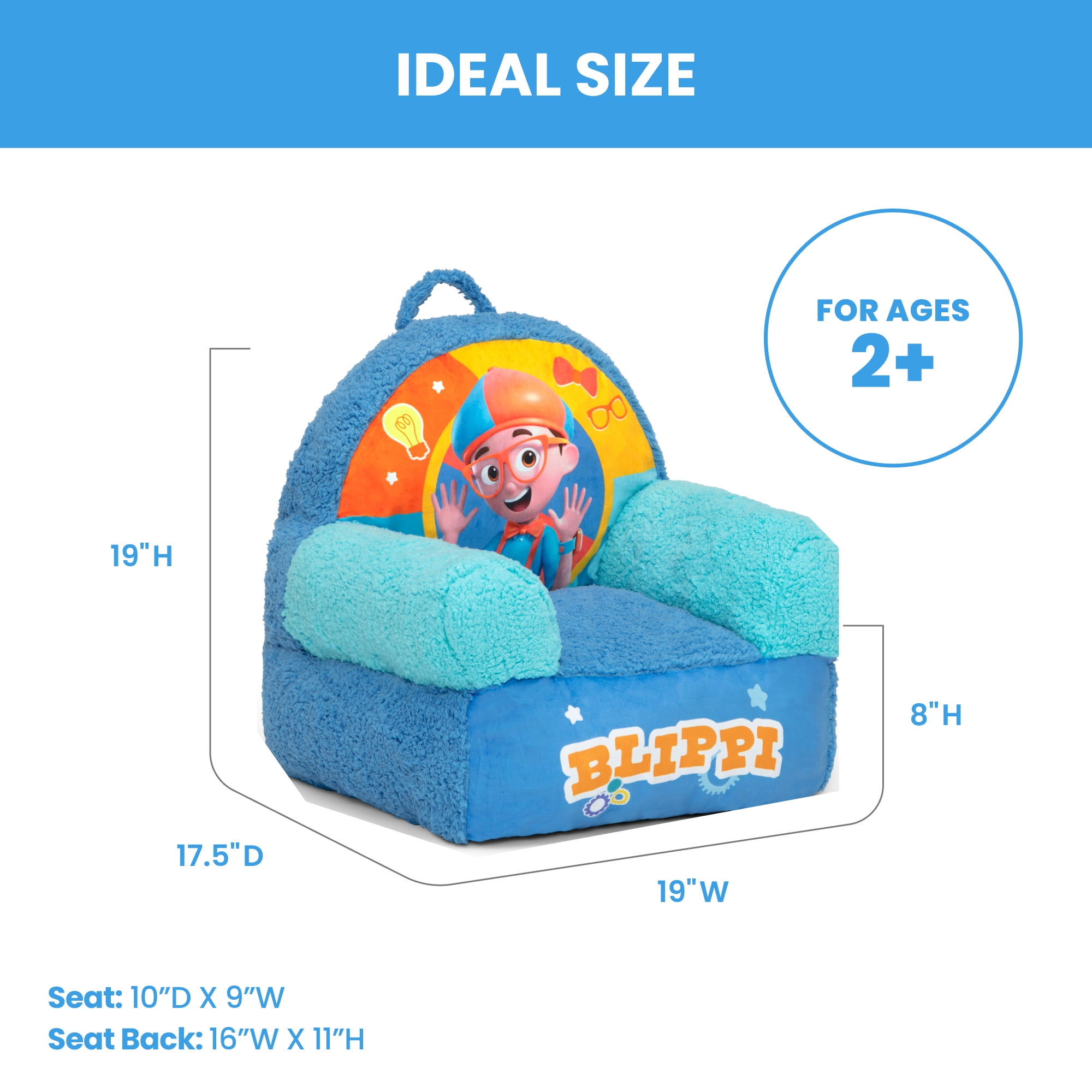 Blippi Cozee Buddy Chair by Delta Children, Blue