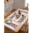 thumbnail image 5 of 4th Of July Placemats Set of 6,Washable Woven Burlap Cloth Fabric Placemat for Square/Rectangle/Round/Oval Dining Table,Easy Clean Place Mats for Toddlers,Kids White Red Blue Stripes Stars Flag Flower, 5 of 6