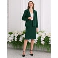thumbnail image 3 of DARING DIVA Women's 2 Pcs Suit Skirt Set Formal Blazer and Pencil Skirt XL Green, 3 of 6