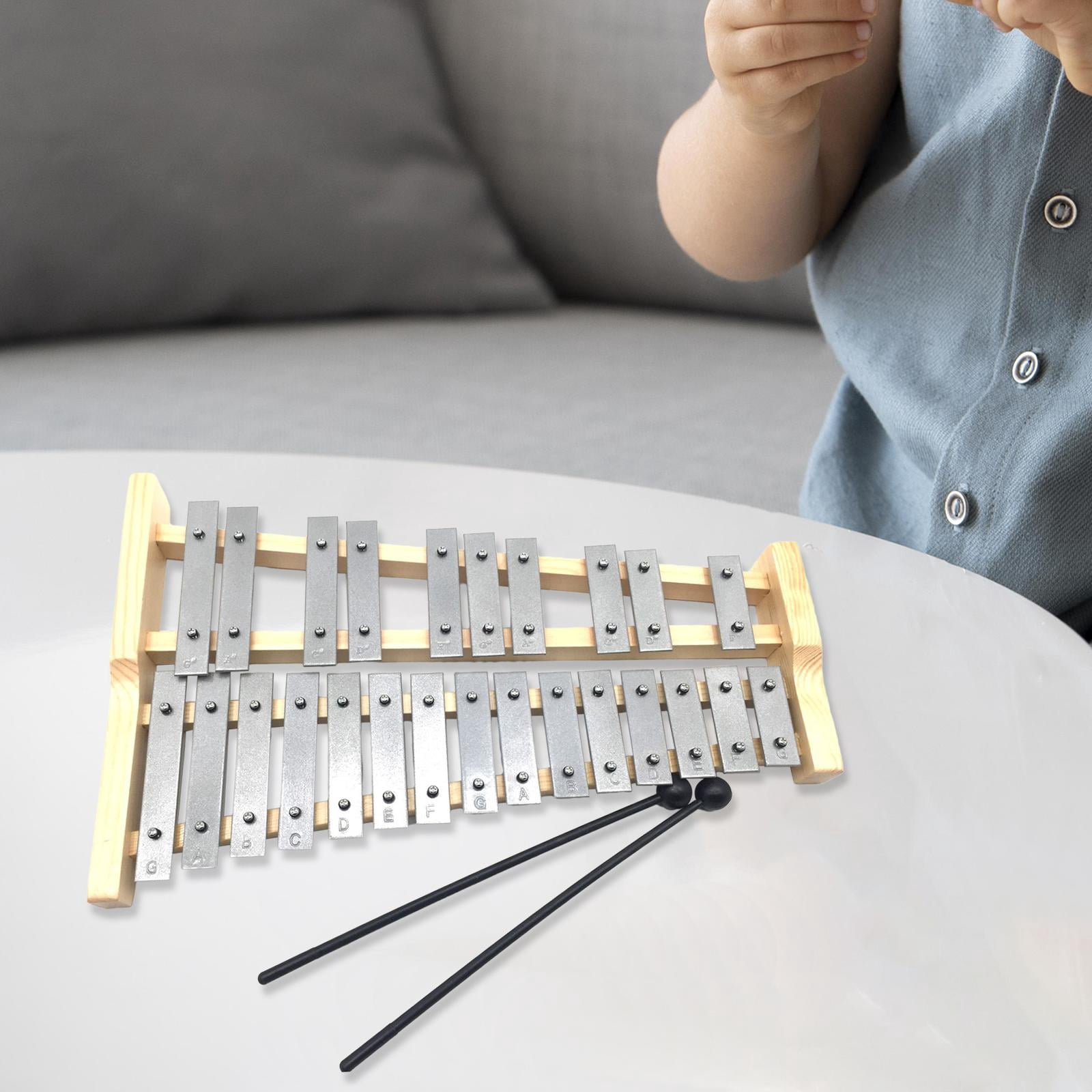 yotijay 25 Key Glockenspiel Xylophone Gifts Portable for Kids Adults Musical Educational