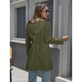 thumbnail image 3 of Rosvigor Women Hooded Raincoats Hiking Windbreaker Jackets Women Waterproof lined Long Coats Fall Winter Trench Coats, 3 of 6