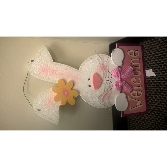 Bunny Welcome Wall Decor 18.5