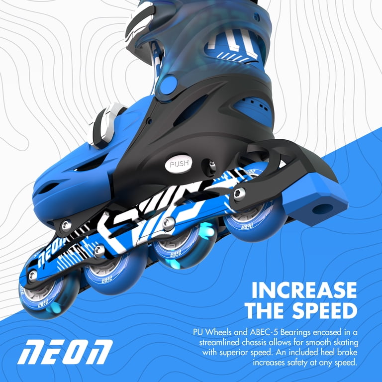 Yvolution 2N1 Quad and Inline Skates Combo Girls and Boys, Blue