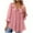 Pink, variant on T-shirts for Women Plus Size 3/4 Sleeved Ruffled Round Neck Pleats Casual Shirt Summer Work Shirt Black M