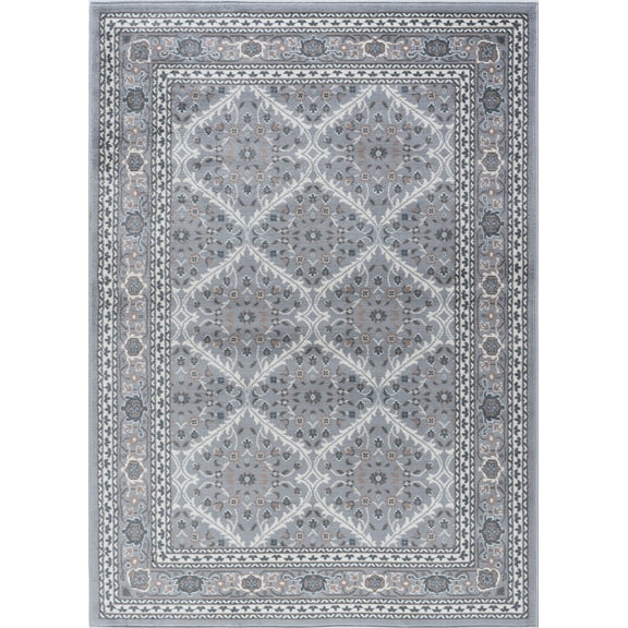 Tayse Madison Area Rug MDN3709 Traditional Gray Geometric Lines 2' 3" x 7' 3" Rectangle