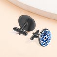 thumbnail image 6 of Flag of Israel Men's Cufflink Set with Shirt Clip, Stainless Steel, Formal Attire, Wedding, Business Event, 6 of 6