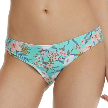 Body Glove Women's Flirty Surf Rider Bikini Bottom - Mid-Rise Full Coverage Swimsuit With Side Strap Detail, Medium