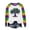 #093 Multicolor, variant on Felirenzacia Women's Carnival Shirt, Crewneck Long Sleeve Fleece Pullover Hoodie Top, Mardi Gras Mask Pattern Sweatshirt for Women, S-3XL