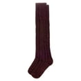 thumbnail image 3 of MeMoi Women's Cotton Rich "Wintry Cable" Over the Knee Socks - Womens - Female, One Size, Cabernet, 3 of 4