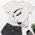 thumbnail image 4 of YFNNUP T-Shirt à Manches Courtes pour Femme Grande Taille, Imprimé Graphique, T-Shirts Décontractés à Col Rond, T-Shirts d'Été Coupe Ample, Hauts de Vacances, Blanc TTTTG, 4 of 6