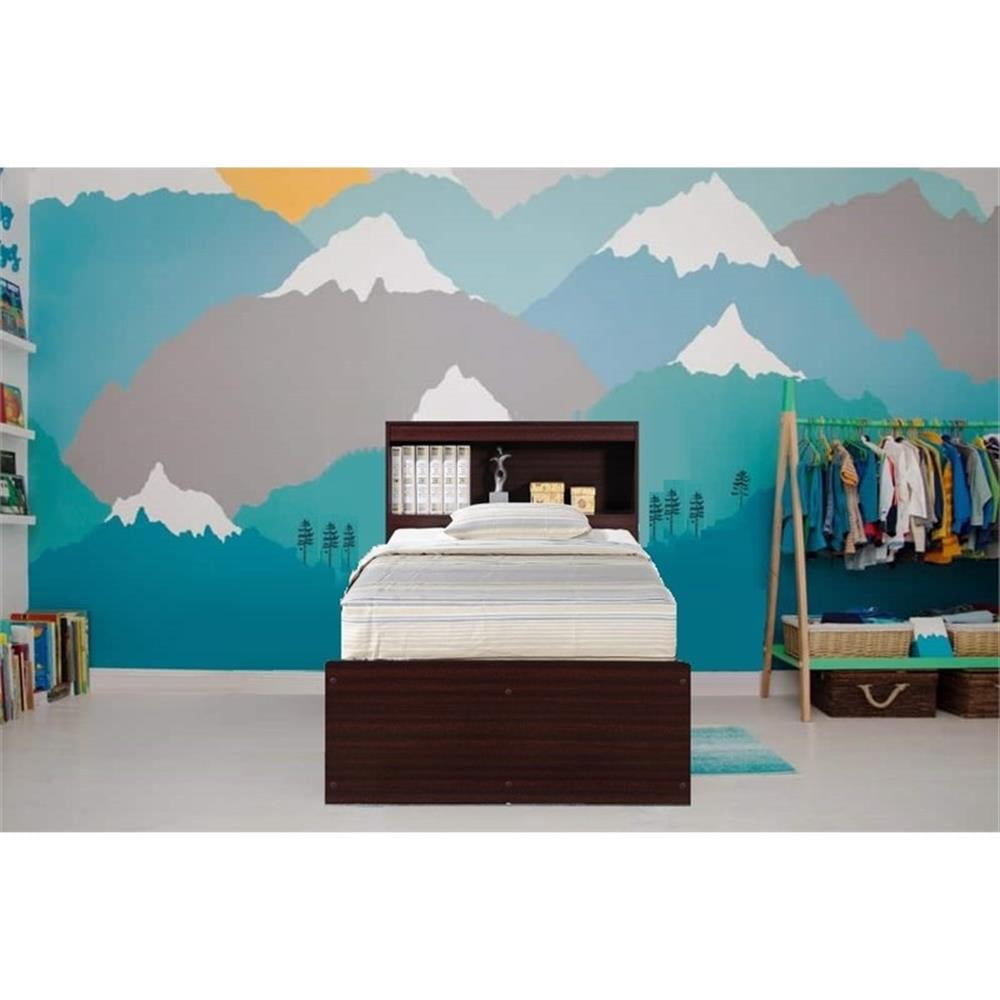 Pemberley Row Engineered Wood Mahogany Twin Captain Storage Bed with 3 Drawers 84.5" Unassembled