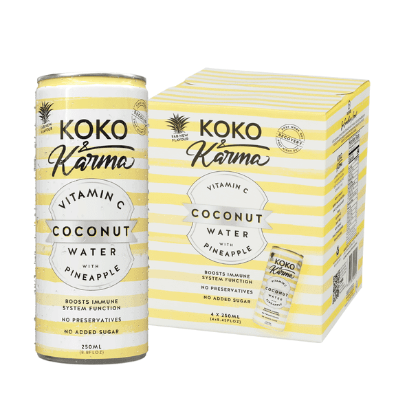 Koko Karma Coconut Water with Pineapple Juice and Vitamin C 4 Pack
