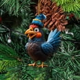 thumbnail image 4 of CoreLiving Christmas Tree Chicken Ornaments, Festive Rooster & Turkey Decor, Colorful 2D Flat Designs for Holiday Decoration & Seasonal Home Styling, 4 of 6