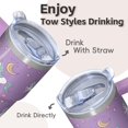thumbnail image 4 of 20OZ Unicorn Travel Tumbler with Handle and Reusable Straw Double Wall Stainless Steel Insulated Coffee Mug Cup Ideal Gifts for Women Mom Friends on Birthday Christmas Thanksgiving, 4 of 6