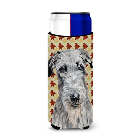 

Carolines Treasures SC9682MUK Scottish Deerhound Fall Leaves Ultra Hugger for slim cans Slim Can multicolor