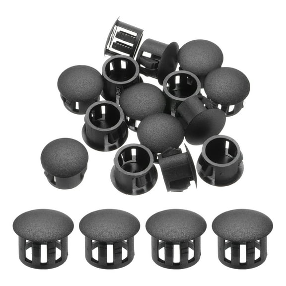 Uxcell 32Pcs 13mm(1/2') Black Round Hole Plugs Nylon Plastic Flush Type Hole Plug Insert End Cap for Locking Hole Tube