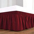 thumbnail image 6 of RUseeN Wrap Around Ruffled Bed Skirt with Adjustable Elastic Belt - 15 Inch Drop Easy to Put On, Wrinkle Free Bedskirt Dust Ruffles, Frame Cover for Queen, King and C-King Size Beds, Burgundy Solid, 6 of 8