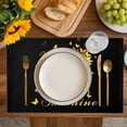thumbnail image 4 of Sunflower Placemats Set of 6, Vintage Botanical Placemats for Dining Table, Place Mats for Kitchen Tabletop, Waterproof Wipeable Dining Table Mats Set, 4 of 9