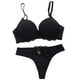 thumbnail image 1 of Gibobby Conjunto de lencería Sexy para Mujer Ropa Interior de Encaje Interior con Cuello V Ropa de Dormir(Negro, 95C), 1 of 3