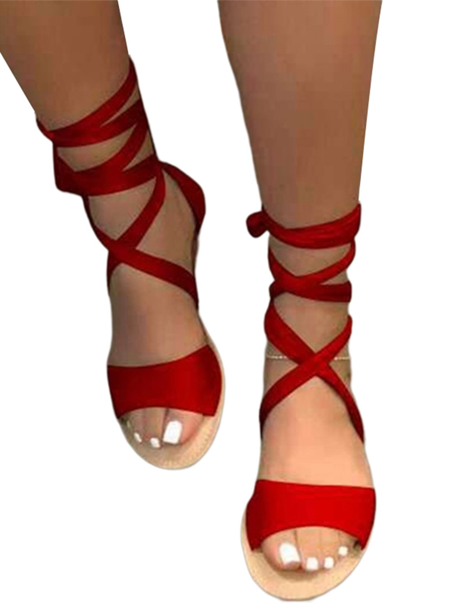 Womens Ladies Platform Flat Wedge Lace Tie Up Espadrille Summer Sandals Shoes 