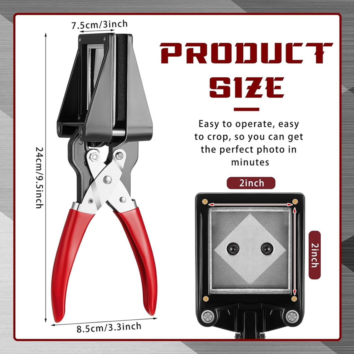 Handheld Passport Photo Cutting Machine Photo ID Die Cutting Machine Hole Punch Suitable for Office(9.06x3.54x2.56 Inch)