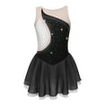 thumbnail image 3 of Oyolan Robe Tutu une Pièce de Danse Ballet pour Filles Enfants, Justaucorps de Compétition de Patinage Artistique en Maille à Empiècements, Noir 8, 3 of 7