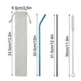thumbnail image 2 of Ovzne 304 Metal Stainless Steel Straws Portable Set, Reusable For Bar Drinks Milk Tea, Includes 5 Straws, 1 Straw Cleaner 1 Stylish Pouch, Dishwasher Safe, 2 of 5