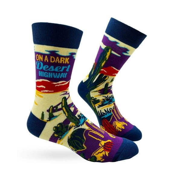 On A Dark Desert Highway Men's Novelty Crew Socks
