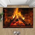 thumbnail image 4 of Flame Rug Burning Fireplace Bedroom Rugs Firewood Flames Area Rug Non Slip Printed Low Pile Indoor Floor Carpet for Home Decor-2' x 3', 4 of 6