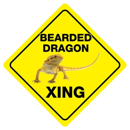 BEARDED DRAGON CROSSING Funny Sign Novelty